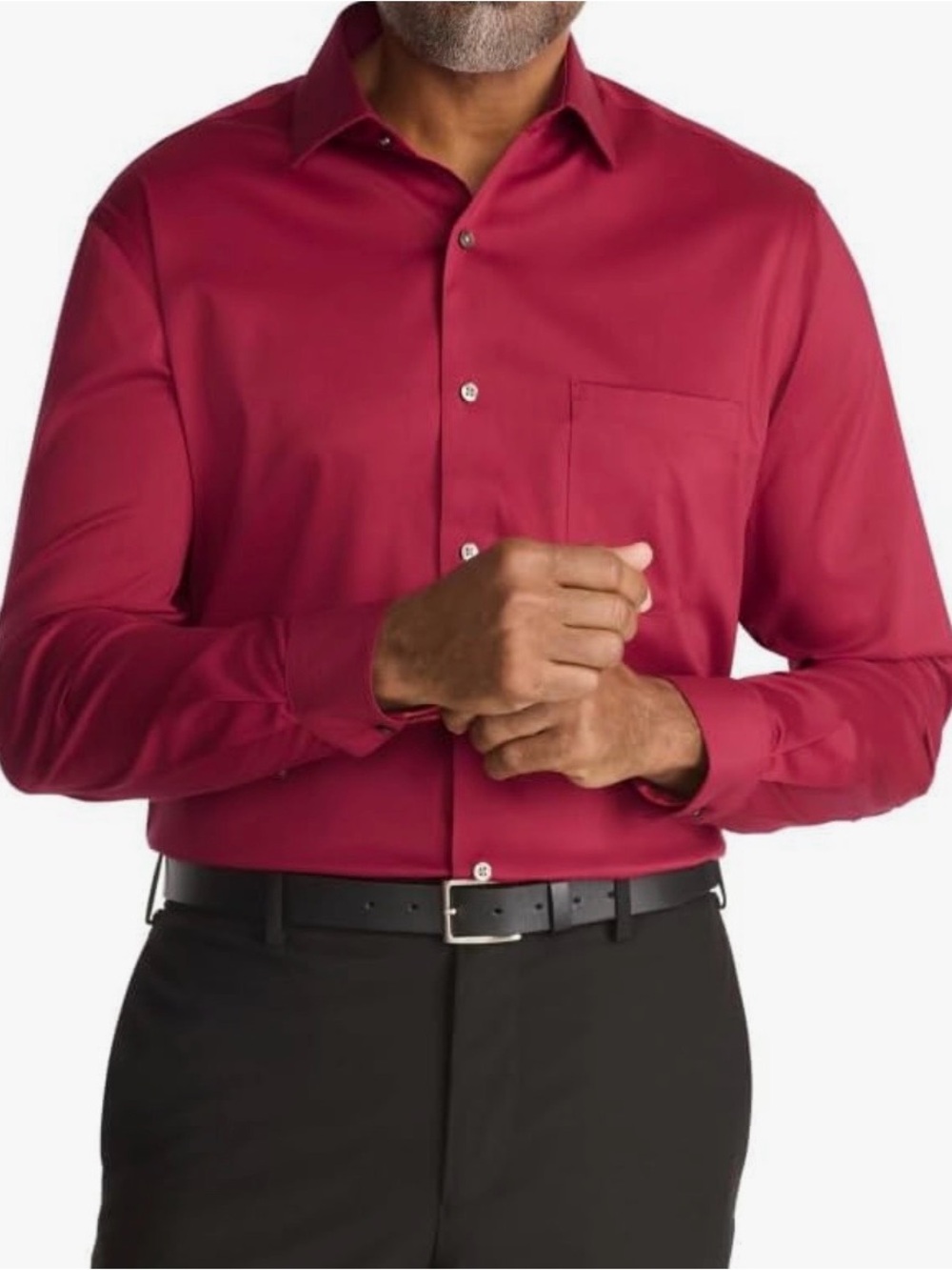 Van Heusen Mens Long Sleeve Dress Shirt Reg Fit Wrinkle Free Scarlet XL NWT